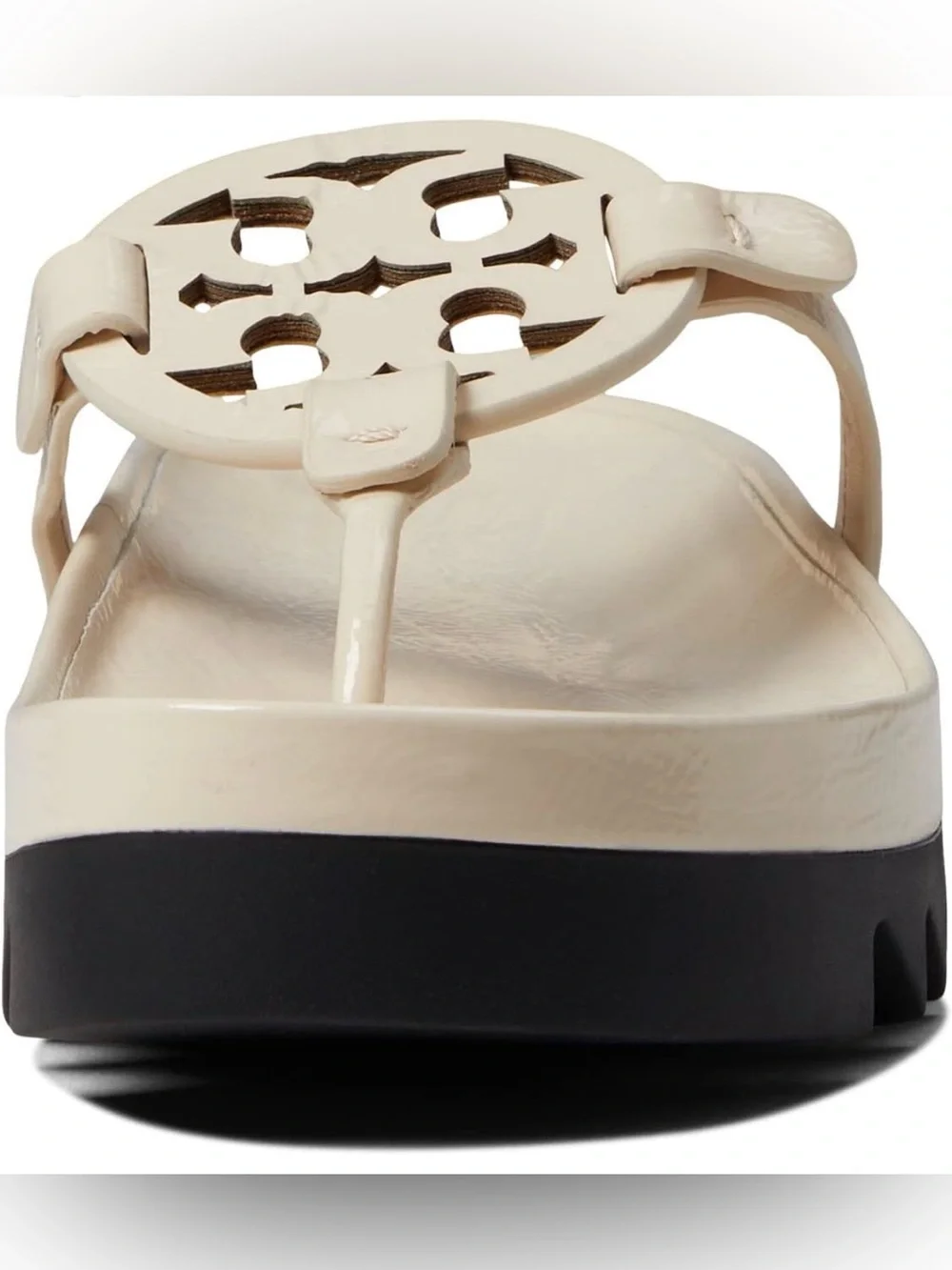 Tory Burch Miller Cloud Lug Sandal In Cream. Size 11